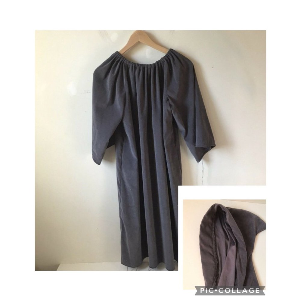 Death Reaper costume gray hood tunic handmade Halloween theater teenโ size S-M